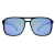 O Óculos de Sol Boss 2.0 Azul Espelhado possui um design moderno, em formato quadrado, armação em acetato na cor preta e lentes espelhadas na cor azul.