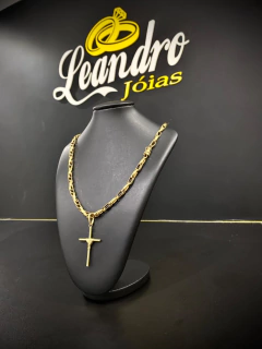 CORRENTE CARTIER DUPLO 6MM + PINGENTE CRUZ