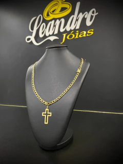 CORRENTE ITALIANA LAMINADA 5MM + PINGENTE CRUZ