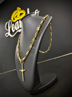 CORRENTE CARTIER DUPLO 6MM + PINGENTE CRUZ - comprar online