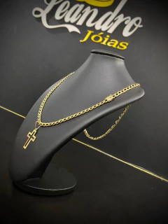 CORRENTE ITALIANA LAMINADA 5MM + PINGENTE CRUZ - comprar online