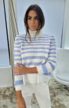 Blusa Feminina Ambicione Listrada Azul e Off White - comprar online