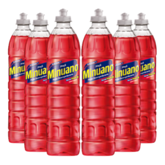Kit 6 Detergente Lava Louças Minuano Maçã 500ml