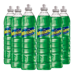 Kit 6 Detergente Lava Louças Minuano Limão Anti-Odor 500ml