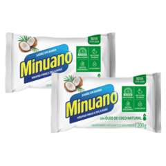 Kit com 2 Sabão em Barra Minuano Coco 200g