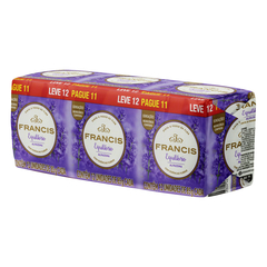 Pack Sabonete Barra Alfazema Francis Equilíbrio Envoltório 85g Cada Leve 12 Pague 11 Unidades