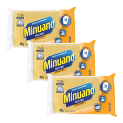 Kit com 3 Sabão em Barra Glicerinado Minuano Neutro Unit.180g