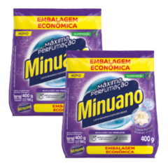 Kit com 2 Sabão em pó Minuano Máxima Perfumação Emb Econômica 400g