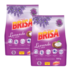 Kit com 2 Detergente em pó Brisa Lavanda e Coco 800g