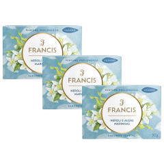 Kit com 3 Sabonete em barra Francis Neroli e Algas Marinhas 90g