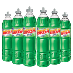 Kit com 6 Detergente Líquido Lava Louças Brisa Limão 500ml