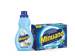 Kit Minuano Lava Roupas Pó 800g e Amaciante Brisa Macia 500ml