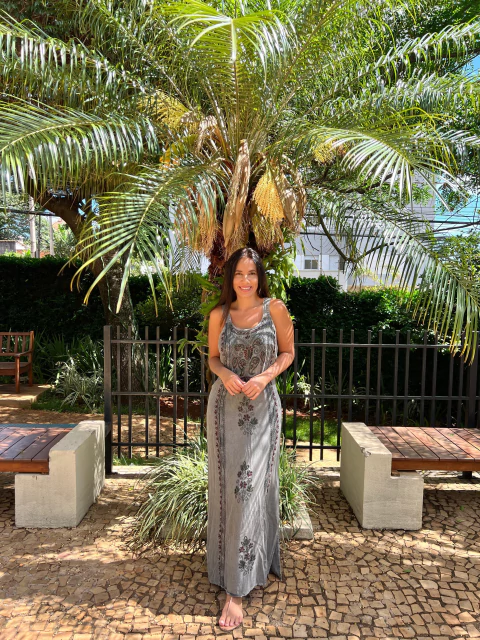 Vestido Indiano Clássico - Cinza