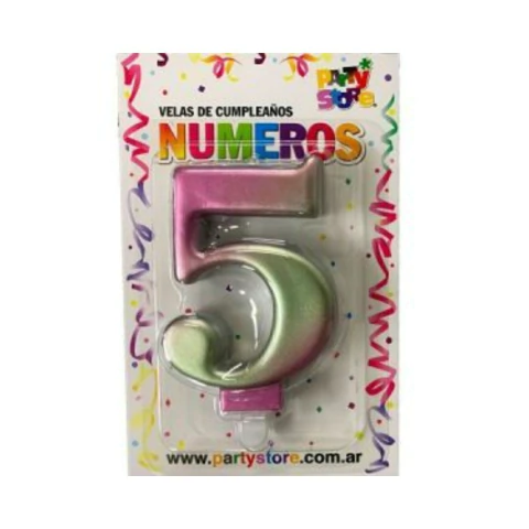 Vela Numero 5 Iridiscente - comprar online