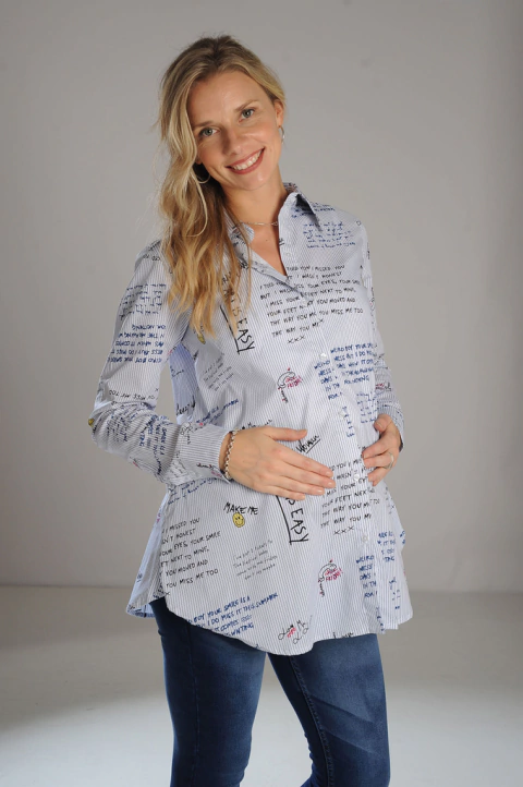 Camisa estampada de algodón con lycra