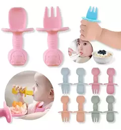 Cubiertos silicona bebe - comprar online