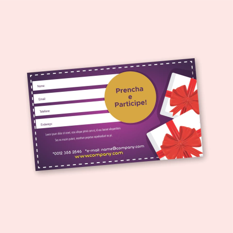 Cupom para Sorteio Personalizado