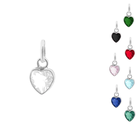 Pingente em prata ponto de luz coração