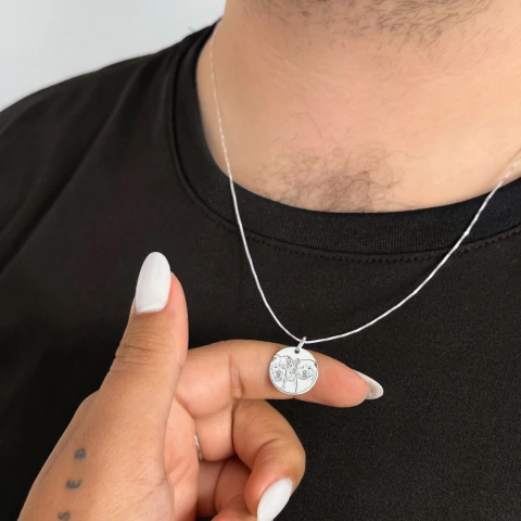 Colar em prata foto masculino - comprar online