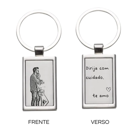 Chaveiro aço inoxidável - personalizado (FOTO & FRASE) - comprar online