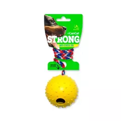 Strong Bola de goma con cascabel y soga