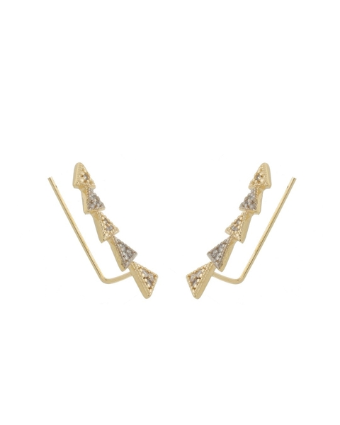 BRINCO EAR CUFF TRIANGULOS DOURADO