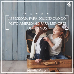 Visto americano para menores de 14 anos - valor por pessoa referente à assessoria documental. - comprar online