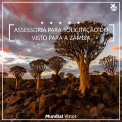 Visto para a Zâmbia - valor por pessoa referente à assessoria documental. on internet