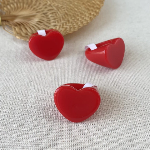 Anillo Heart Red