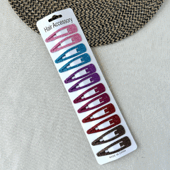 Set 12 Hebillas Tic Tac Glitter