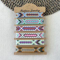 Pack 6 Pulseras Tejidas Boho - comprar online