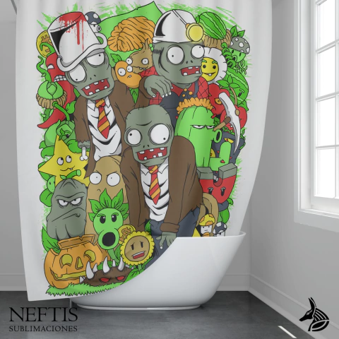 Plantas vs Zombies - Cortina de Baño