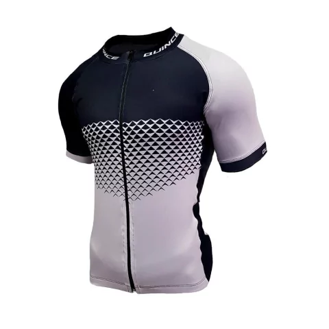 TRIANGULOS NEGRA / GRIS - REMERA CICLISMO QUINCE