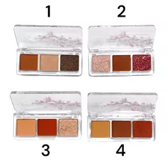 Mini paletas Miss Lara - glitter y tonos matte