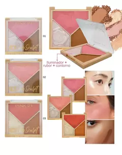 Paleta de rubor, iluminador y contorno Pro Sculpt Pink21 - comprar online