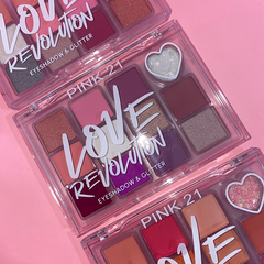 Paleta de sombras Love Revolution Pink21 - matte y glitter