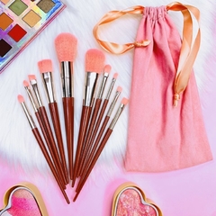 Set 10 brochas Pink + estuche terciopelo
