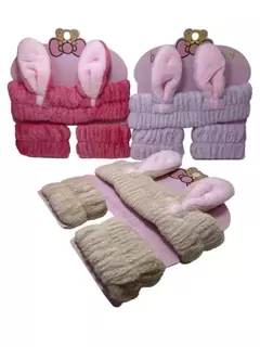 Set de skincare Vincha conejo + muñequeras
