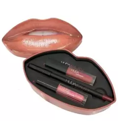 Set Huda Beauty Lip Cream - 2 labiales líquido matte + delineador de labios