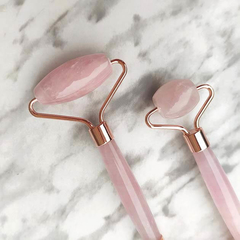 Rodillo de Jade Cuarzo Rosa | Masajeador facial