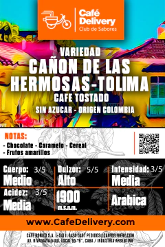 Café Colombia Cañon de las Hermosas x1/2kg en Grano o Molido en internet