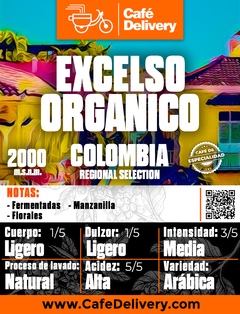 Café Colombia Excelso Organico x 1/4 Kg en grano o molido - comprar online