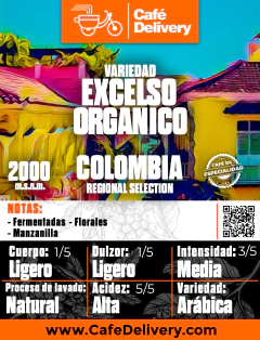 Café Colombia Excelso Orgánico x 1 Kg en grano o molido - comprar online