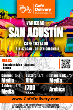 Café Colombia San Agustín 1/4kg en Grano o Molido en internet