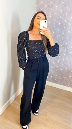 BLUSA CORAÇÕES PRETA - Frida Fashionista - moda feminina marca própria