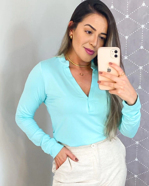 BLUSA CHERRY VERDE ÁGUA