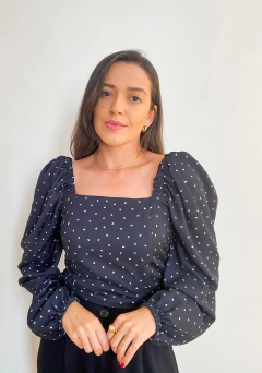 BLUSA CORAÇÕES PRETA - loja online
