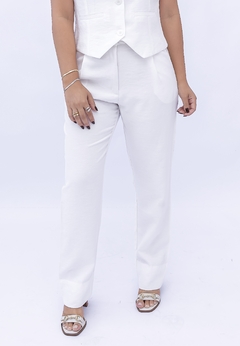 CALÇA ALFAIATARIA COM LAPELA OFF WHITE - comprar online
