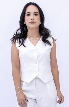 COLETE ALFAIATARIA OFF WHITE - comprar online