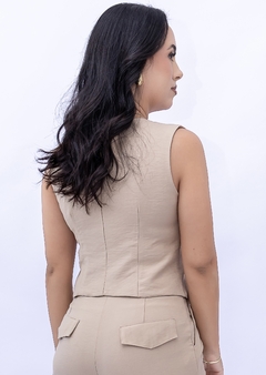 COLETE ALFAIATARIA BEGE - Frida Fashionista - moda feminina marca própria